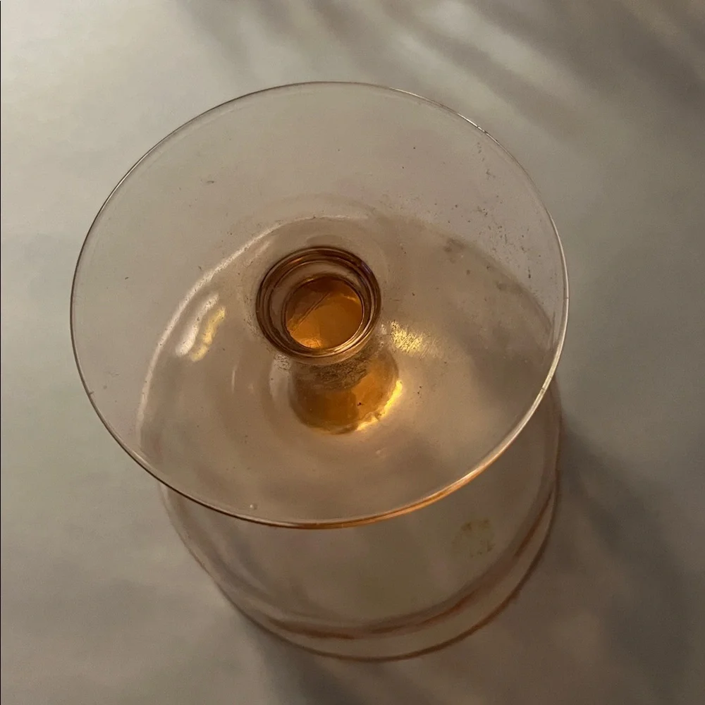 Elegant Pink Glass Dessert Cups Set, Depression Glass Vintage - Picture 6 of 8